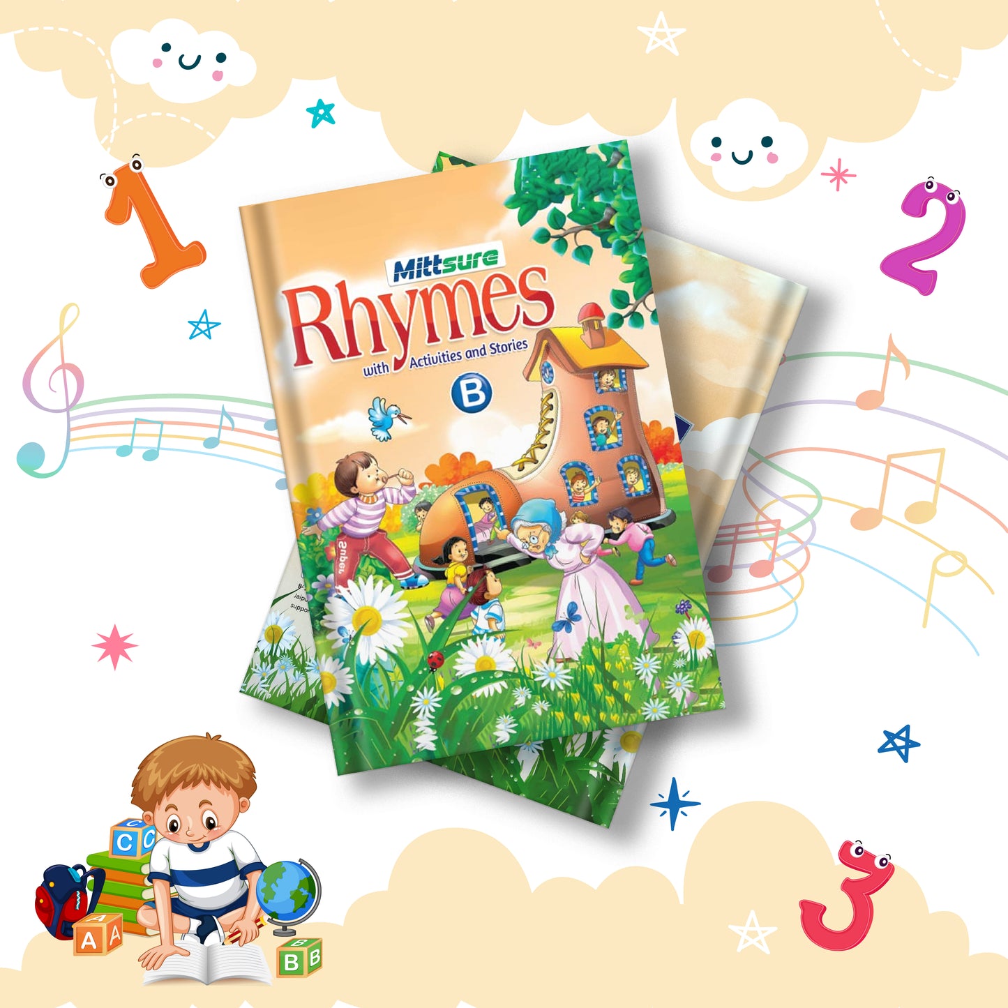 Rhymes, Balgeet, Junior Artist, Picture Dictionary Book for Class LKG, Set of 4 Books